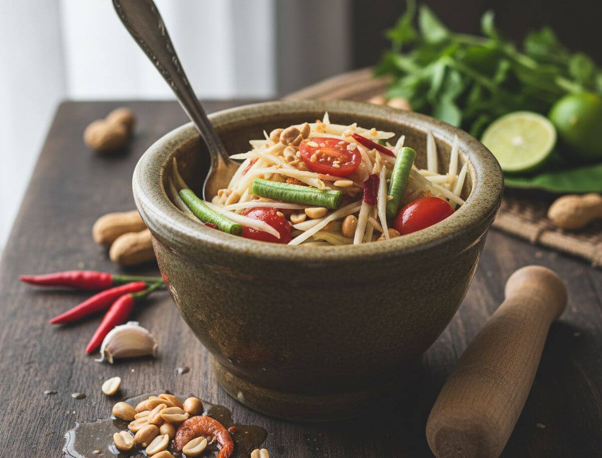 Som tam : recette authentique de la salade de papaye verte thaïlandaise